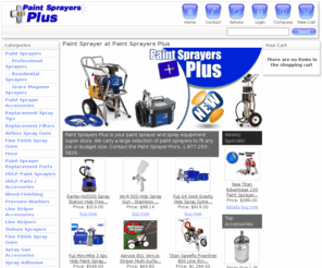 paintsprayersreviews.com: Paint Sprayers Plus  Paint Sprayer at Paint Sprayers Plus
Paint Sprayers Plus carries a full line of paint sprayers, hvlp's, paint sprayer parts and accessories.  Save up to 65% off paint sprayer retail pricing.