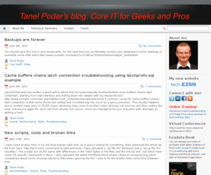 tanelpoder.com: Tanel Poder's blog: Core IT for Geeks and Pros
Tanel Poder's advanced Oracle Troubleshooting, SQL and performance tuning blog