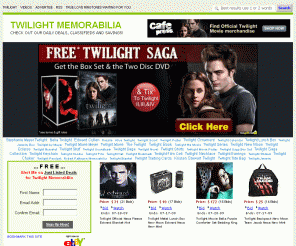 twilightmemorabilia.com: Twilight Memorabilia - Buy, Sell, Trade Twilight Memorabilia
Twilight Memorabilia is a marketplace to buy, sell, trade twilight memorabilia. Best deals on Twilight Memorabilia posted daily.