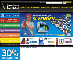 inversioneslanza.com: Inversiones Lanza
Venta de productos - Textiles de lona y tejidos, gorras, lapices, tecnología, articulos promocionales en general...