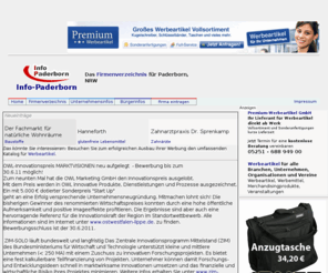 info-paderborn.de: Info-Paderborn.de Auskunft Branchenverzeichnis für Paderborn und Norddeutschland
Info-Paderborn.de bietet Ihnen einen redaktionell geprüften Überblick über Firmen und Dienstleistungen in Paderborn, Westfalen und Norddeutschland