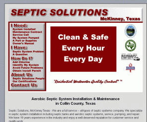 septicsolutionstexas.com: Aerobic  Septic System Installation & Maintenance in North Texas
Septic Solutions of Texas installs, repairs, and maintains all types of septic systems in Collin County, Texas.