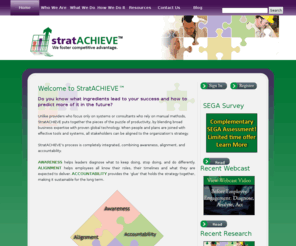 stratachieve.com: StratACHIEVE - We foster competitive advantage
Productivity improvement and diagnostic assessment of the workforce - including Senior Leadership, all Managers and individual Employees