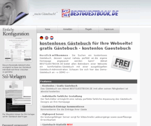 bestguestbook.de: Gratis Gästebuch / kostenlos von AKTNET BESTGUESTBOOK.DE
bestguestbook.de - kostenloses Gästebuch / Gratis Gästebuch / kostenlos Gaestebuch