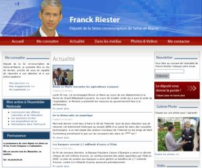 franckriester.fr: Franck Riester député de la 5ème circonscription de Seine et Marne - Accueil
www.franckriester.com - Bienvenue sur le site personnel de Franck Riester, député de la 5ème circonscription de Seine-et-Marne