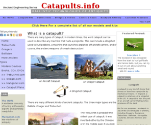 catapultpark.net: All about Catapults
All about trebuchets and catapults. Discussions, models and kits, who's who, an events calendar, web links, plans, books, adventures and all sorts of fun stuff!