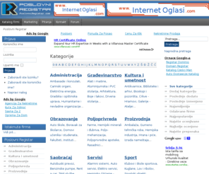 poslovniregistar.com: Root
Poslovni Registar – katalog firmi, privredni registar, biznis direktorijum, poslovni imenik, biznis forum i vesti