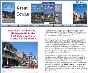 greattownsofamerica.com: Great Towns of America, Travel and Relocation Guides
Discover the best towns in America for a vacation or relocation with travel tips on restaurants, attractions, lodgings, and livability and affordability data.