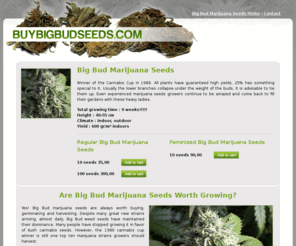 buybigbudseeds.com: Buy Big Bud Marijuana Seeds
Buy Big Bud Marijuana Seeds