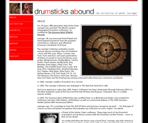 drumsticksabound.com: Peter Lavinger - Drumsticks Abound
The collection of Peter Lavinger.