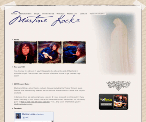 martinelocke.com: Martine Locke - Urban Acoustic Direction
This is the website for Australian independent singer/songwriter Martine Locke. Listen to tunes, find shows in your areas, join the mailing list and support independent music.