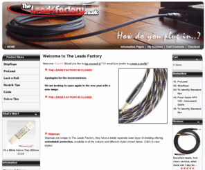 theleadsfactory.co.uk: ** The Leads Factory ** Custom Guitar Lead Shop **
High end Guitar Lead shop. Hand made guitar leads, speaker, microphone & instrument leads all at special prices - Free Delivery - Guitar leads Lifetime Warranty.