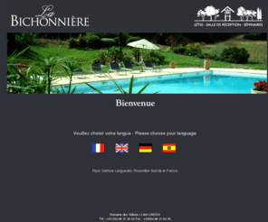 bichonniere.com: La Bichonnière à Limoux : SALLE DE
RECEPTION, SEMINAIRES, THES DANSANTS, GITES
La Bichonnière, Gites de charme, Limoux, Aude, Sud de la France 