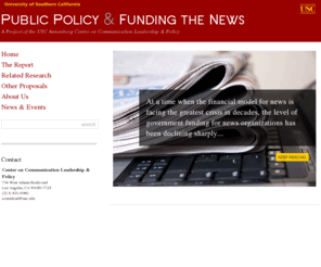 fundingnews.org: Public Policy & Funding the News
A Project of the USC Annenberg Center on Communication Leadership & Policy