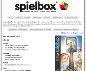 spielbox-magazin.de: spielbox - Das Magazin für Brett- und Kartenspieler
Die spielbox ist Europas führendes Magazin für Brett- und Kartenspieler