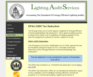 179d.org: EPAct Tax Deduction ~ Lighting Audit Services
