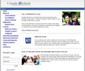 mycanadaeschool.com: Home : Canada eSchool

General information about our company and what we do can be found on our home page.