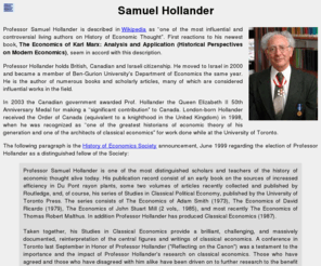 samuel-hollander.com: Samuel Hollander
The official website of Professor Samuel Hollander, one of the most influential historians of economic thought.