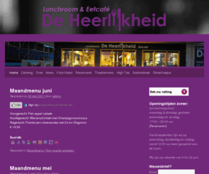 deheerlijkheid.com: Lunchroom & Eetcafé de Heerlijkheid
Lunchroom & Eetcafé de Heerlijkheid is een nieuw restaurant in het hart van Leidschendam, aan het Damplein 1 te Leidschendam, goed bereikbaar per openbaar vervoer of auto en er is voldoende parkeergelegenheid in de nabije omgeving. De Heerlijkheid is een ontmoetingsplek voor jong en oud. Van een lunch in de middag na het winkelen met opa tot een High Tea met oma of met collega’s genieten van een borrel tot een diner met je partner.