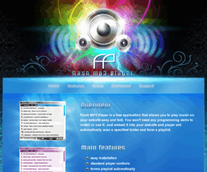 flashmp3player.org: FREE Flash MP3 Player | Play music online!
Flash MP3 Player is a free application that allows you to play music on your website.