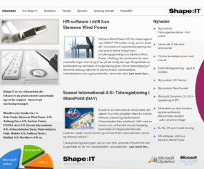 shape-it.dk: Velkommen
Shape IT - tilbyder totalløsninger inden for software udvikling og konsulent ydelser