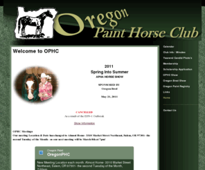 oregonpainthorse.com: OPHC - Oregon Paint Horse Club
Oregon Paint Horse Club for the paint horse owners of Oregon
