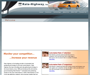 rate-highway.com: Car Rental Revenue Management Technology at Rate-Highway.com
Rate-Highway is the leading provider of rate positioning technology for the auto rental industry, introducing the all-inclusive, Rate-Monitor automated rate positioning product.