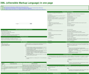 xml.su: XML in one page : XML.SU
XML (Extensible Markup Language) in one page : XML.SU