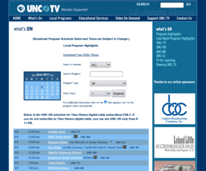 unchd.org: UNC-TV ONLINE: What's On
FW MX 2004 DW MX 2004 HTML