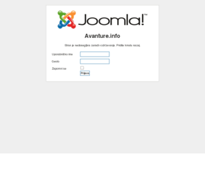 avanture.info: Avanture.info
Joomla! - dinamični portal in sistem za upravljanje spletnih vsebin