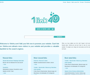 onelinkforyou.net: 1link4you - SEO-Linkportal
Linkportal: Tragen Sie Ihren Link für nur 1 Franken pro Monat ein.