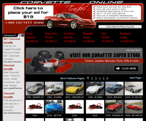 corvettetraderonline.com: CORVETTES FOR SALE! Buy and Sell Corvettes For Sale at Corvette Trader Online. Used and New Corvettes. Classic and Vintage Corvettes.
CORVETTES FOR SALE! Buy or Sell, Thousands available at GREAT PRICES! CORVETTE classified ads and Corvette SUPER STORE! Apparel and Parts.