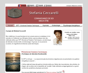 stefaniaceccarelli.com: Stefania Ceccarelli : Mieux être et connaissance de soi
 Stefania Ceccarelli si è specializzata in astrologia psicanalitica e in terapie brevi, come lipnosi,EFT(Emotional Freedom Techniques), una tecnica di libertà emozionale, la kinesiologia e il magnetismo.