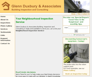 glennduxbury-inspections.com: Glenn Duxbury & Associates - Building Inspections and Consulting
Glenn Duxbury & Associates perform home and building inspections in the Lower Mainland of British Columbia and the Sea to Sky corridor