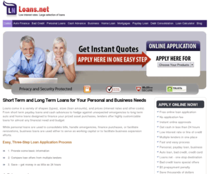 loans.net: Loans | Bad Credit Personal & Business Financing at Loans Net
Loans Net offers low interest rate personal loan, business, auto finance and debt consolidation loans. Online application for good and bad credit customers. 