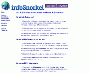 blueelephantsoftware.com: InfoSnorkel - Customizable News Aggregator and RSS Aggregator
