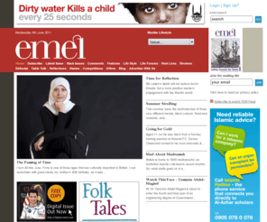 emel.com: emel - the muslim lifestyle magazine
emel - the muslim lifestyle magazine - is a vibrant and dynamic lifestyle magazine with an ethical and progressive outlook that has a Muslim focus; there is no other magazine like it.