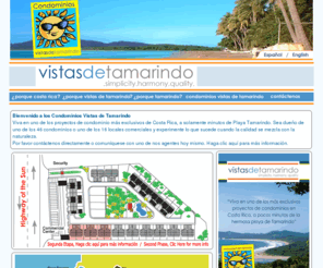 condominiovistasdetamarindo.com: Bienvenido a Condominios Vistas de Tamarindo
El proyecto de condominio más exclusivo de Costa Rica a solamente minutos de Playa Tamarindo.