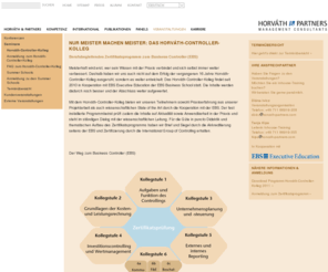 controller-kolleg.com: Horváth & Partners – Management Consultants: Horváth-Controller-Kolleg
International tätige Unternehmensberatung mit dem Fokus auf Performancesteigerung von Unternehmen und Organisationen. Wir begleiten unsere Kunden von der betriebswirtschaftlichen Konzeption bis hin zur Realisierung und maßgeschneidertem Training.