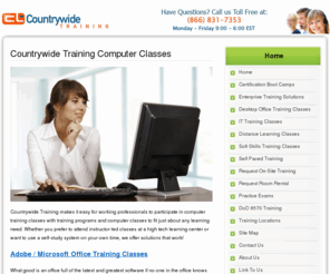 countrywidetraining.com: Computer Training Classes, Microsoft IT Training, Cisco, MCITP Boot Camps, MCTS Class, MCITP Certification Training Courses by Countrywide Training
Countrywide Training offers computer training classes for IT Certification Training, Desktop Microsoft Office, and other deliverable formats such as elearning.