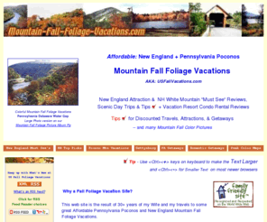 mountainfallfoliagevacation.com: Mountain Fall Foliage Vacations - Affordable New England Fall Foliage Vacation Reviews and TIPS   Getaways
 AFFORDABLE Fall Foliage Vacations   Attractions Reviewed - Cheap   Discounted Travels Tips   PICTURES