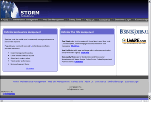 condobubble.com: Welcome to STORM Solutions - Home
STORM Solutions offers web sites and online facility management systems as a service for Facility Management, Property Management, Non-Profit and Small Business organizations.  