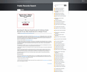 freepublicrecordssearchs.com: Death Certificate Search
Carry out your death certificate search in state, county and city public death records