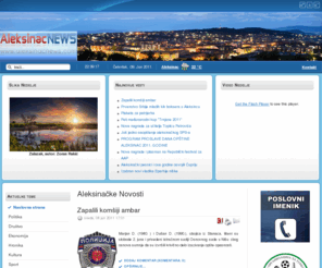 aleksinacnews.info: Aleksinačke Novosti
Novi sajt na kome možete naći najaktuelnije vesti, zanimljivosti, oglase i sve ostalo vezano za opštinu Aleksinac.