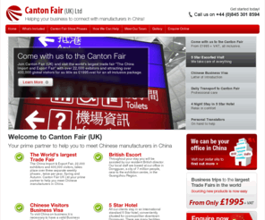 cantonfairbusinesstrips.co.uk: Canton Fair (UK)
Business Travel Consultants for Chinese Trade Fairs, Visa Applications, Travel and Rest all taken care off.