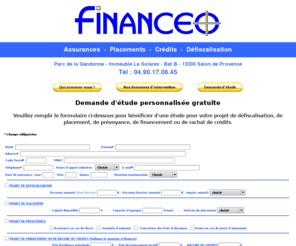 financeo.com: Financeo - Assurances Placements Crdits Dfiscalisation
Financeo est un cabinet de conseil en gestion de patrimoine  Salon de Provence, spcialis en assurances, placements, crdits et investissements de dfiscalisation