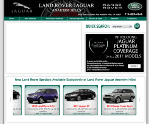 lroc.com: LAND ROVER JAGUAR ANAHEIM HILLS - Orange County's Premier Dealership with Land Rover - Jaguar Leases and Used Land Rover - Jaguar and Certified Land Rover - Jaguar with Parts and Service in California.
Call for a Land Rover or Jaguar dealer quote 714-693-4646, no need to fill out a form on the internet. Affordable payments. Easy credit approval to buy or lease a new or pre-owned vehicle.  Orange County's Premiere Land Rover Jaguar dealership in Anaheim Hills.