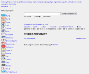 ewydawca.com.pl: Program TV , TV SAT
 Program telewizyjny w wygodnej formie. Archiwum programu tv.