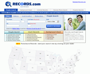 records.com: Records.com People Search | Public Records | Background Check
Records.com People Search - Public Record Search & Criminal Records Databases