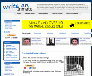 Write an inmate com: Free Inmate Penpal Listings Write an inmate com: Free Inmate Penpal Listings